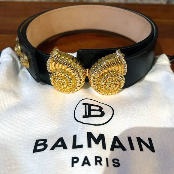 NWOT Balmain Double Snail Leather Belt main image 4